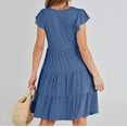 thumbnail image 4 of Robes pour Femmes 2024 Été Oversize Couleur Unie Manches Courtes Robe 50 % de Réduction Liquidation!, 4 of 9