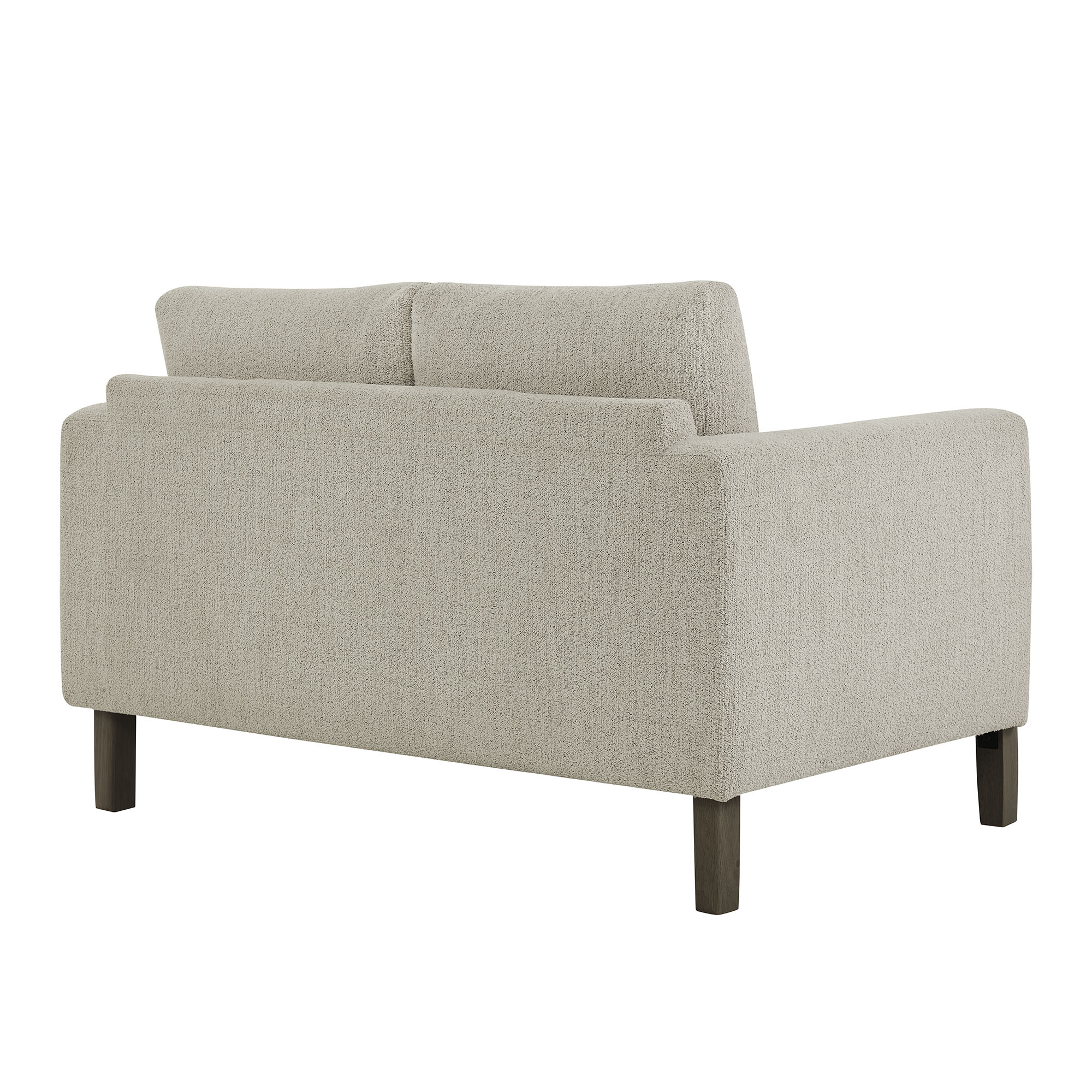 Hawken Boucle Fabric Loveseat in Parchment Espresso