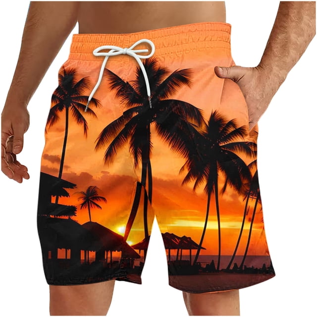 Men's Athletic Shorts Printed Drawstring Casual Trouser Pants with Pocket 1 Pc