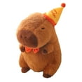 thumbnail image 2 of Carpincho de peluche de juguete para coche, muñeco de capibara decorativo, juguete suave novedoso, juguete para dormir para adolescentes, familia, con sombrero 33cm, 2 of 9