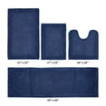thumbnail image 2 of Better Trends 4 Piece Premium Bathroom Rug Set 100% Cotton Soft Tufted Bath Mat Water absorbent Reversible U shape Toilet Bath Rug Perfect for Bathroom, Shower and Bathtub Use, Navy - Edge Collection, 2 of 5