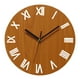 thumbnail image 1 of Reloj de pared de madera retro nórdico para pasillo, sala de estar, decoración de madera maciza, silencioso Números romanos, 1 of 7
