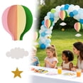 thumbnail image 5 of Kids Birthday Hot Air Balloon Garland – 3D Large Paper Hanging Decoration, Rainbow Balloon with Clouds & Stars, Perfect for 1st, 2nd, 3rd Birthday Party 5PCS, 5 of 7