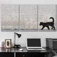 thumbnail image 3 of wall26 Canvas Print Wall Art Set Black Cat Silhouette Triptych Graffiti &amp; Street Art Cities Mixed Media Realism Bohemian Scenic Urban Multicolor for Living Room, Bedroom, Office - 24"x36&quo, 3 of 5