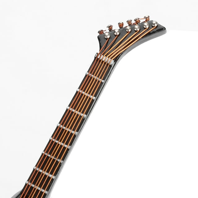 Miniature Guitar Decoration Miniature Ornaments VShaped Mini Musical Instrument Model Gift Black 10cm
