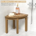 thumbnail image 2 of Bambloom 12" Corner Shower Stool,Bamboo Shower Foot Rest for Shaving Legs,Non-Slip Waterproof Small Shower Stool for Inside Shower,Walnut, 2 of 7