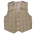 thumbnail image 4 of Boys 2-Piece Formal Vest & Suit Pants Outfit Set, Sizes: 2T to 16 (Natural Taupe Plaid), 4 of 6