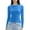 Blue, variant on Women's Long Sleeve Round Neck Basic Solid Crop Top for Workout and Yoga with Tight Slim Fit