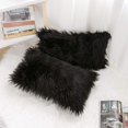 thumbnail image 4 of Juego de 2 fundas de almohada decorativas blancas mullidas, nueva serie de lujo, fundas de almohada de piel sintética estilo merino, funda de cojín cuadrada mullida de 18 x 18 pulgadas, 4 of 7