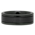 thumbnail image 3 of Men's Polished Black Ceramic 8mm Comfort Fit Ring with Brushed Center, Size 10, 3 of 6