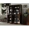 thumbnail image 6 of Palace Imports 100% Solid Wood Kitchen Pantry Storage Cabinet with Glass Doors, Adjustable Shelves and 2-Drawers, Mocha, 6 of 6