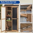 thumbnail image 3 of Outdoor Storage Cabinet Storage Shed, Patio Storage Cabinet Outside Weather-Resistant for Garden Garage Backyard Pool with 3 Removable Shelves, Waterproof Roof, Adjustable Feet, 3 of 9