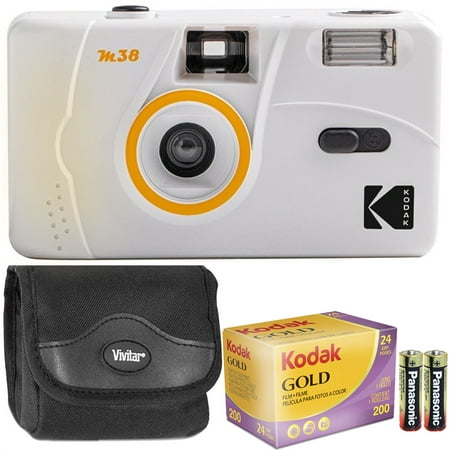 Image of Kodak M38 35mm Film Camera (Clouds White) with GOLD 200 Color Negative Film Best Basic Gift