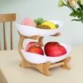 thumbnail image 5 of 2 Tier Fruit Basket Fruit Tray, European Style Plastic Fruit Bowl for Kitchen Counter, Fruit Basket for Kitchen, Fruteros Para Cocina, Large White, 5 of 5