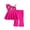 0-Hot Pink42, variant on Tiijoy Girls Summer Outfits Cotton Flower Sleeveless Shirt and Flare Pants Set, Sizes 6M-3T