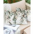 thumbnail image 5 of Christmas White Throw Pillow Cover Case, Couch Sofa Bed Pillowcase, Soft Decorative Lumbar Pillow Protector, Winter Eucalyptus Pine Leaves Snowflake 16x24Inch Reversible Pillow Shams with Zipper, 5 of 6