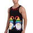 thumbnail image 2 of Gukieu Lgbt Gnome Print Men's Quick Dry Fitness Vest, Round Neck Sleeveless Fitness Bodybuilding Top-Small, 2 of 7