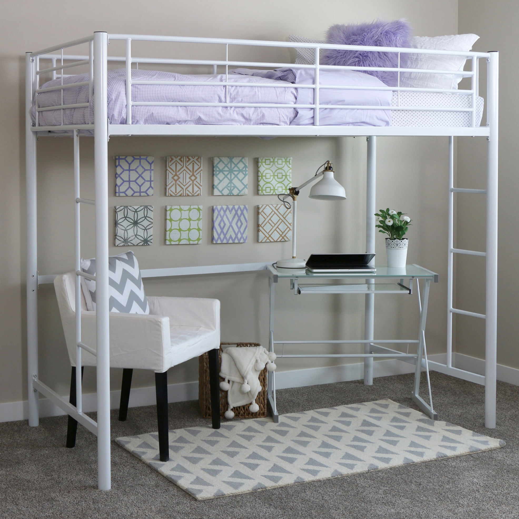 Walker Edison Twin Metal Loft Bed Black Multiple Colors Available Walker Edison Twin Metal Loft Bed Black Multiple Colors Available Com