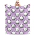 thumbnail image 3 of LHSHID American Football Cool Sport Ball Throw Blanket Soft Bed Bedding Warm Cozy Plush Flannel Fleece Blankets Gifts for Kids Boys Teens Sofa Couch Bedroom Home Decor 60x80in, 3 of 6