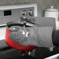 thumbnail image 4 of T-fal Medallion Print Silicone and Cotton Twill Oven Mitts, Two Pack, Gray, 4 of 5