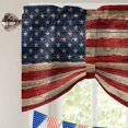 thumbnail image 5 of Independence Day Tie Up Valances Curtain, Adjustable Kitchen Wooden Abstract American Flag Valances for Windows Decor, Rod Pocket Short Curtains Set for Bedroom/Bathroom, 42"x18", 5 of 9