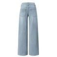 thumbnail image 4 of Women's High Waisted Wide Leg Jeans, Stretchy Denim Pants with Comfortable Baggy Fit, Fashion Casual Trouser for Everyday Wear and Versatile Outfit Combinations Light Blue XS, 4 of 5