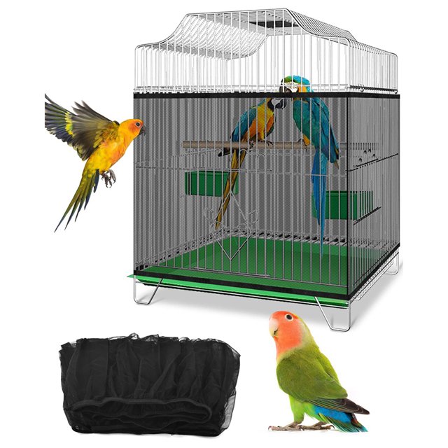 Parrot Oiseau Cage Couverture Réglable Universel Respirant Extensible Maille Jupe Anti-Poussière Couverture Filet Cage Garde