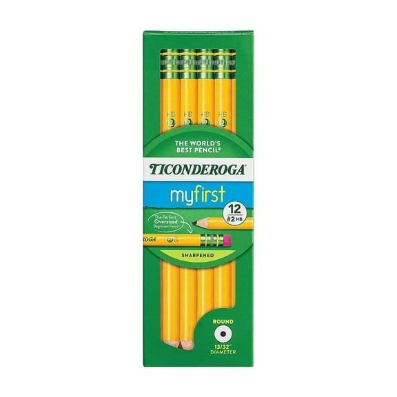 Ticonderoga My First Ticonderoga Wooden Pencils No. 2 Medium Lead Dozen (33312)