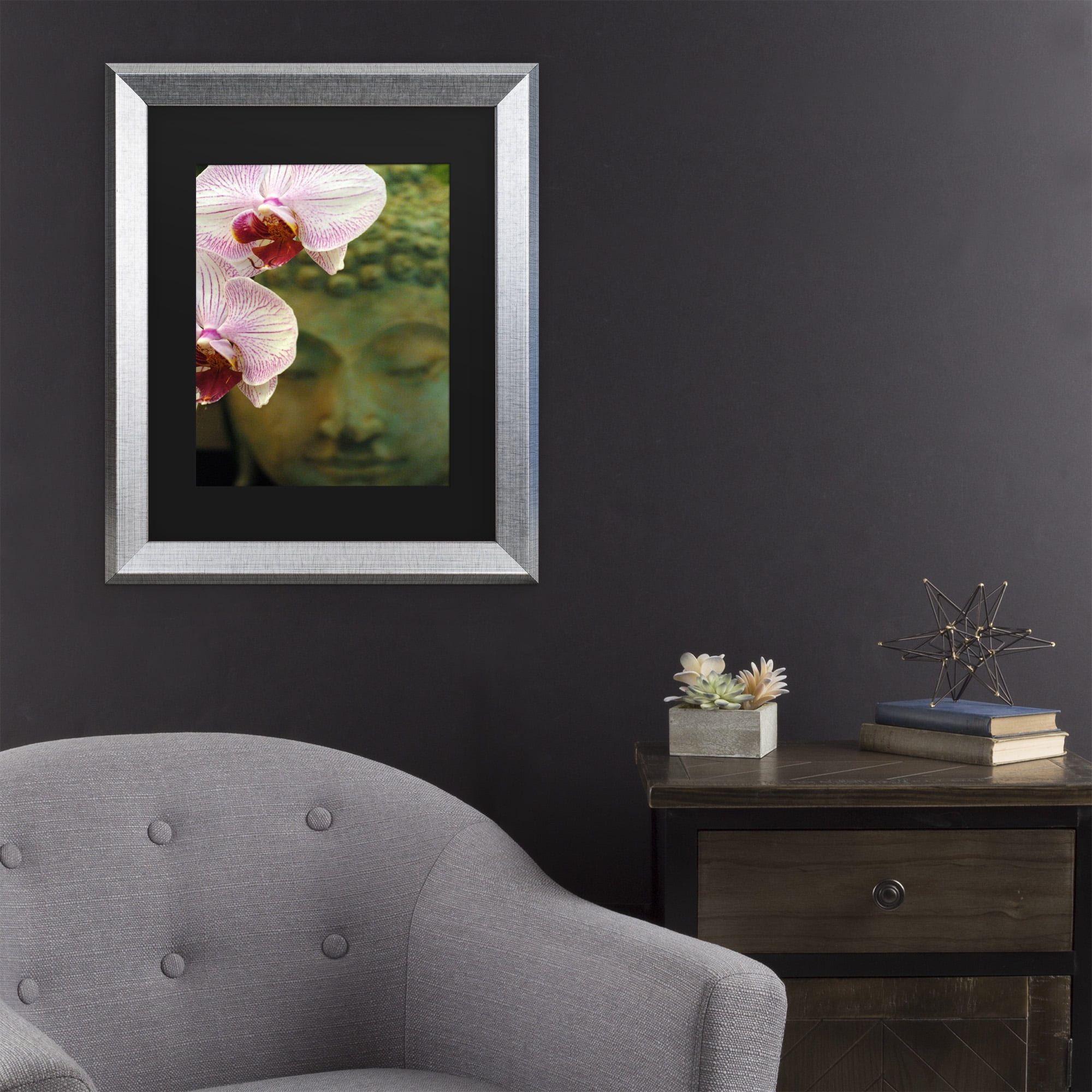 Trademark Fine Art 'Orchids and Buddha' Canvas Art by Kurt Shaffer