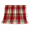 thumbnail image 2 of Classic Red Plaid Autumn Living Room, Festive Artistic Scene, Warm Flannel Blanket for Cabin and Lodge with Detailed Artwork, Art Lovers Thanksgiving Gift, Artistic Home Decor, 2 of 9