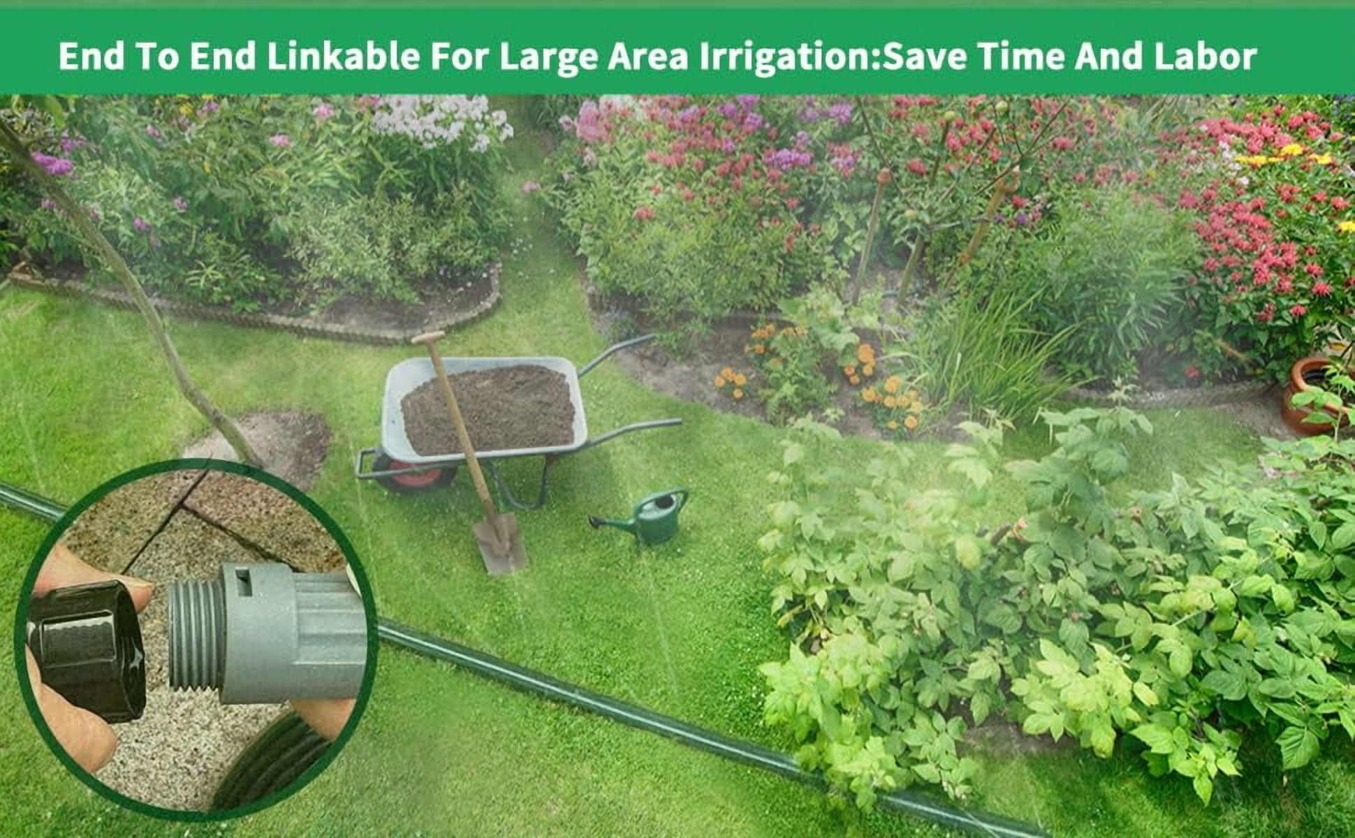 2026 Reinforced Sprinkler Hose & Soaker Hose for Yard 50/ 100FT Flat Garden Hose with Holes Stakes High Pressure Spray