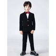 thumbnail image 4 of Wehilion Boys Velvet Blue Suits 5 Piece Slim Fit Dress Suit Set for Wedding, 4 of 7