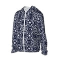 thumbnail image 2 of Pofeuu Geometry Flower Print Sun Protection Outdoor Lightweight Full Zip UV Cooling Hoodie Long Sleeve Summer Clothing for Outdoor Hiking-3X-Large, 2 of 5