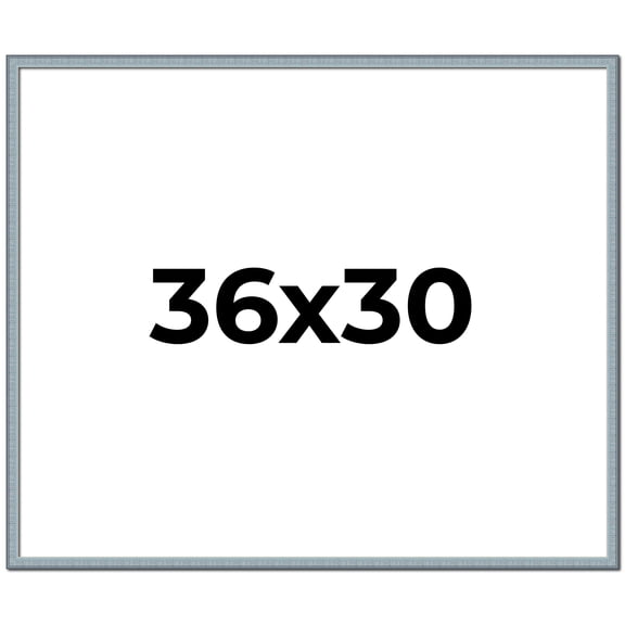 36x30 Frame Blue Scuffed Farm Board Solid Wood Picture Frame Width 0.75 Inches | Interior Depth 0.5