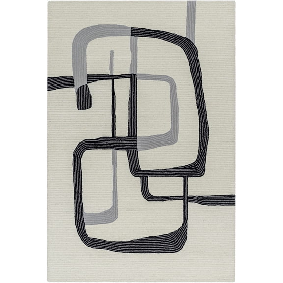 BoutiqueRugs Ulfah Contemporary Area Rug - Ash, Jet Black - 2' x 3'
