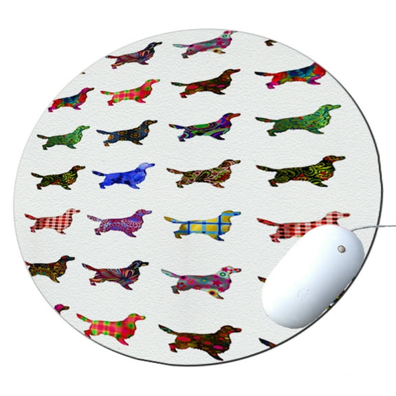 KuzmarK Round Mousepad / Hot Pad / Trivet - Irish Setter Dog