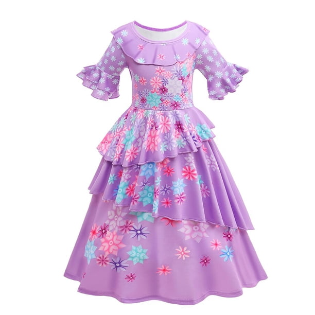 Vestido de princesa Isabela Mirabel, traje de Cosplay Floral de malla, ropa de Encanto para niña, Dolores, fiesta de carnaval, Vestidos para niños Fivean unisex
