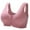 Pink, variant on Plus Size Sports Bras for Women Adjustable Strap Full Coverage Bra Zip Front Lift Padded Basic Brassiere Underwear (L, Beige)