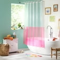 thumbnail image 2 of TOWN & COUNTRY PLAY Ciara Mod Colorblock Clear 100% PEVA Shower Curtain Liner with Anti-Rust Grommets, Waterproof, Mold & Mildew Resistant, Clear/Pink, 70"x72", 2 of 5