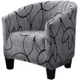 thumbnail image 1 of Club Chair Slipcover,Stretch Spandex Removable Geometric Pattern Armchair Covers, Tub Chair Covers Furniture Protector for Living Room Arm Chair Cover Geometric Couch Covers (Pattern 1), 1 of 3