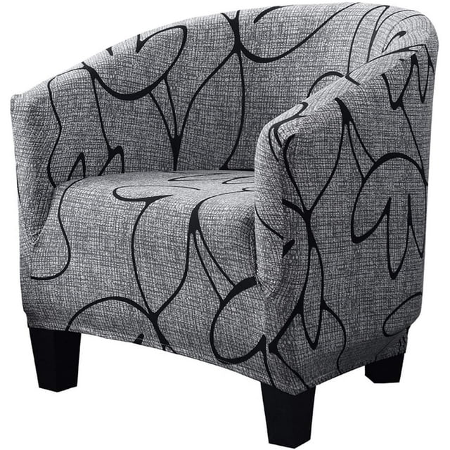 Club Chair Slipcover,Stretch Spandex Removable Geometric Pattern Armchair Covers, Tub Chair Covers Furniture Protector for Living Room Arm Chair Cover Geometric Couch Covers (Pattern 1)