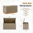 thumbnail image 7 of Devoko 105 Gallon Resin Deck Box Outdoor Lockable Storage Bench with Cushions Waterproof Storage Box,Brown, 7 of 7