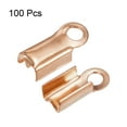 thumbnail image 3 of Uxcell 100pcs Fold Over Cord Ends 3mm Brass Crimp Cap Clasp Tips for DIY Leather Ribbon Craft Making, Rose Gold, 3 of 6