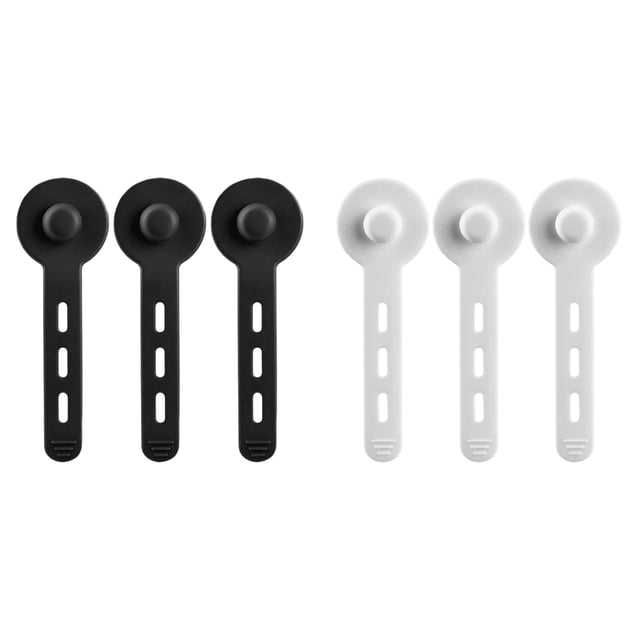 6Pc Cable Organizer Clips Cable Organizer Clips Silica Gel For Office Desk Entertainment Center Black