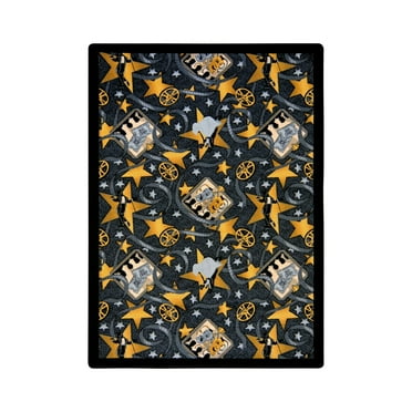 Joy Carpets 1484B-01 Silver Screen Charcoal 3 ft.10 in. x 5 ft.4 in.  WearOn Nylon Machine Tufted- Cut Pile Gaming and Entertainment Rug