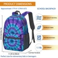 thumbnail image 3 of Blue and Purple Tie Dye Pattern 17" School Backpacks for Teens,Waterproof Oxford Fabric,S-Shape Padded Straps for School,Travel,Hiking,Camping, 3 of 6