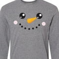 thumbnail image 4 of Inktastic Christmas Snowman, White Snowman, Carrot Nose Long Sleeve T-Shirt, 4 of 5