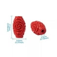thumbnail image 2 of U8MO 50pcs Unique Resin Cinnabar Beads Barrel Carved Loose Spacers FireBrick 17.5mm, 2 of 9