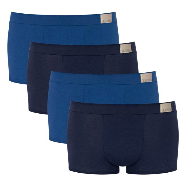 Sloggi calzoncillos bóxer para hombre, pack de 4 - GO Natural Hipster C4P, calzoncillos bóxer, algodón elástico Azul M (Medium)