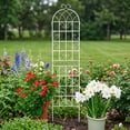 thumbnail image 3 of Zateety 2 Pack Metal Garden Trellis 86.7" x 19.7" Rustproof Trellis for Climbing Plants Outdoor Flower Support White, 3 of 8